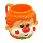 41007 ijsbeker clown oranje haar